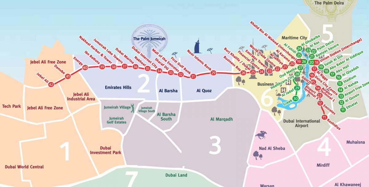 карта на Дубаи населби