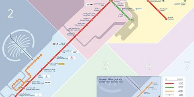 Дубаи метро мапата со трамвај