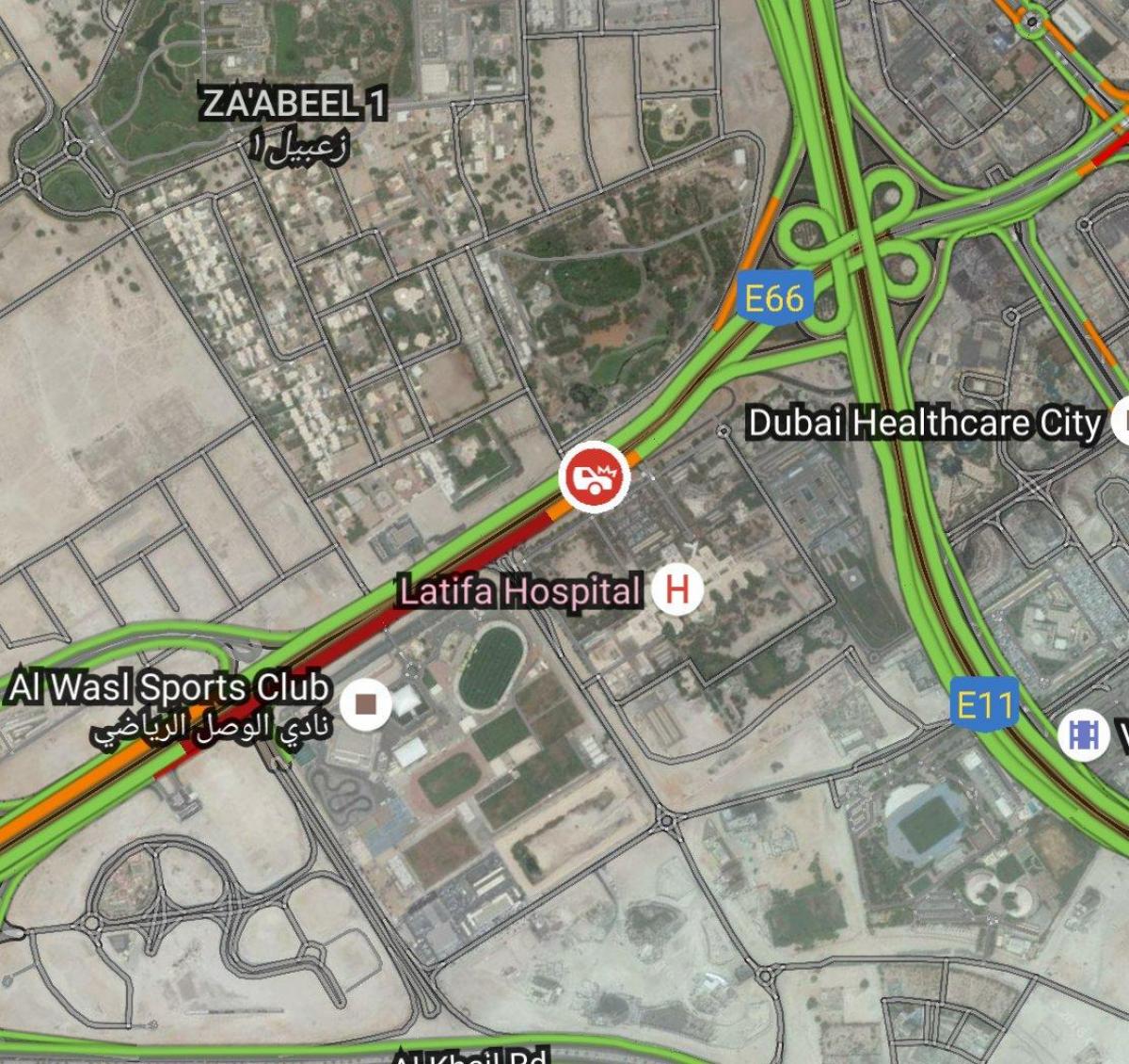 latifa болница Дубаи локација на мапата