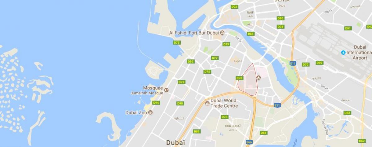 карта на Oud Metha Дубаи