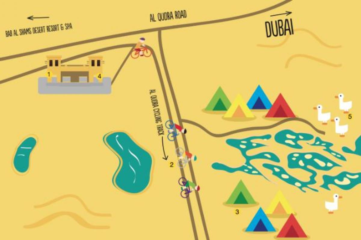 карта на Ал Qudra Езеро пат