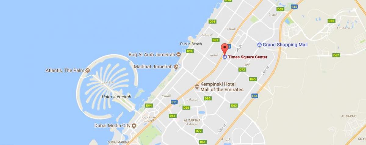 карта на Тајмс Сквер Центар Дубаи