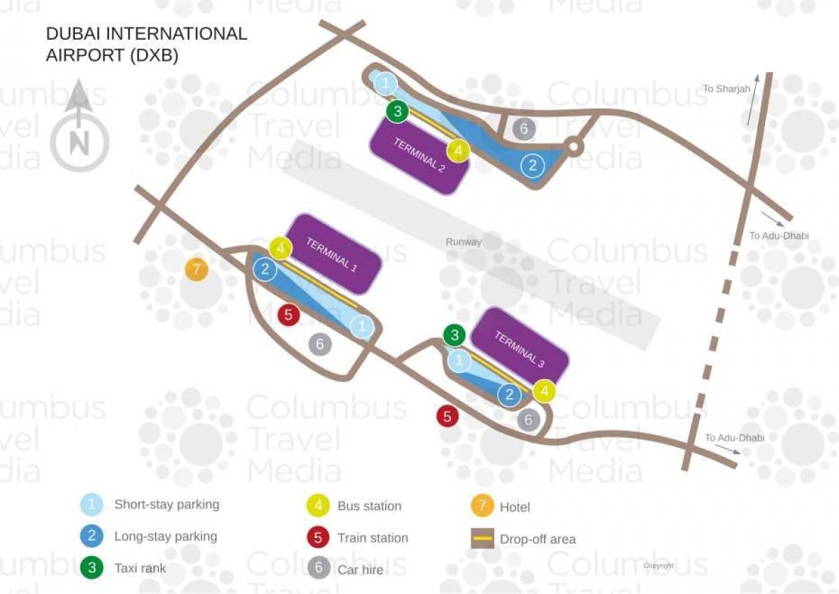 карта на аеродром Дубаи