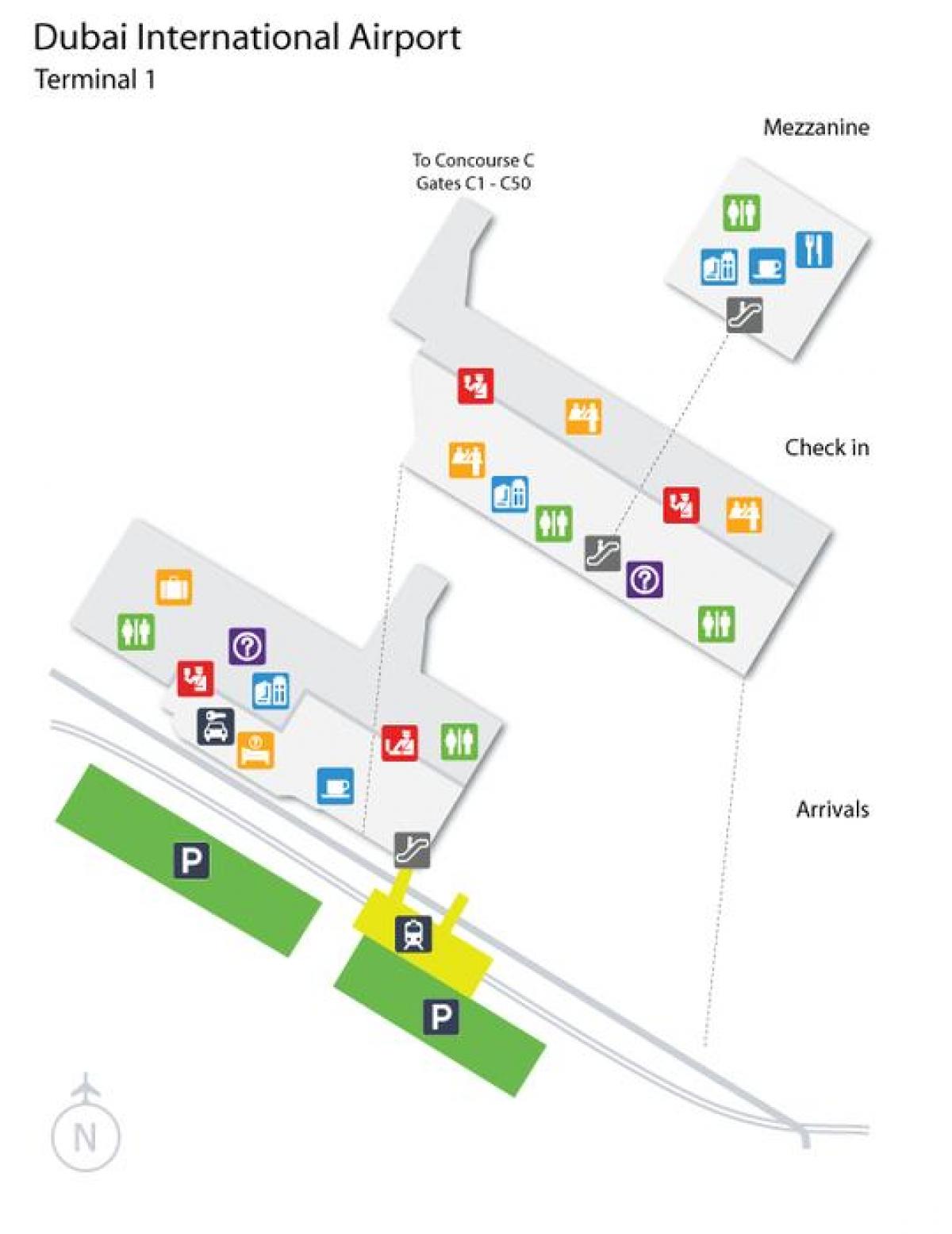 Дубаи аеродромот, терминал 1 локација на мапата