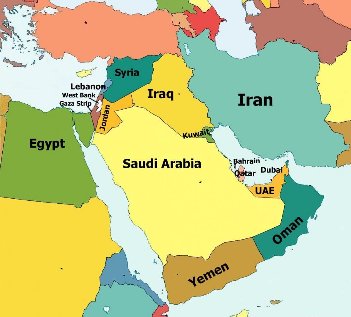 Дубаи карта на блискиот исток