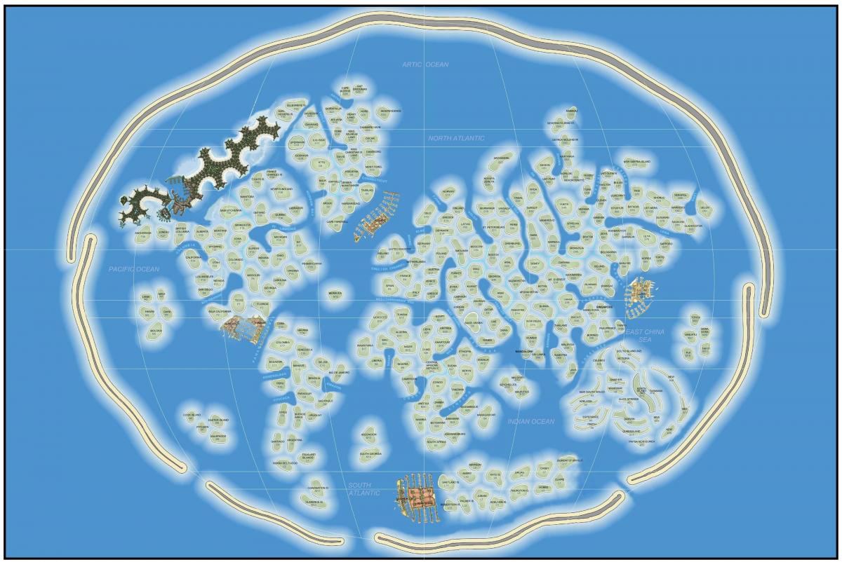 мапата на светот остров во Дубаи