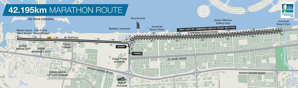 карта на Дубаи маратон