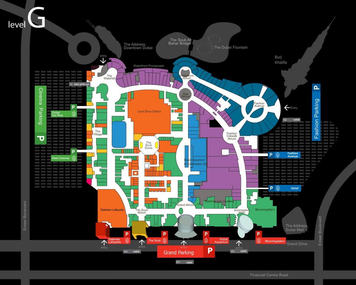 карта на Дубаи мол