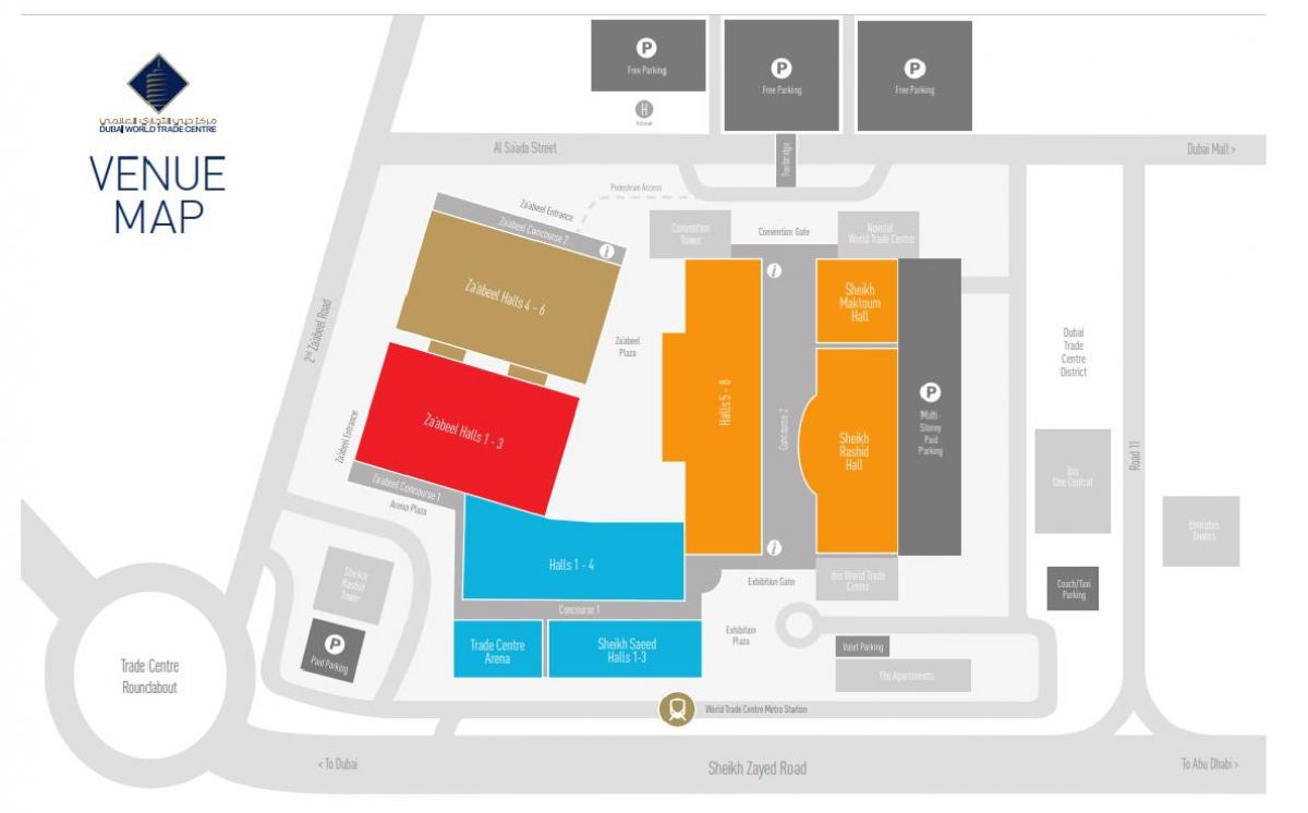 карта на Дубаи мол паркинг