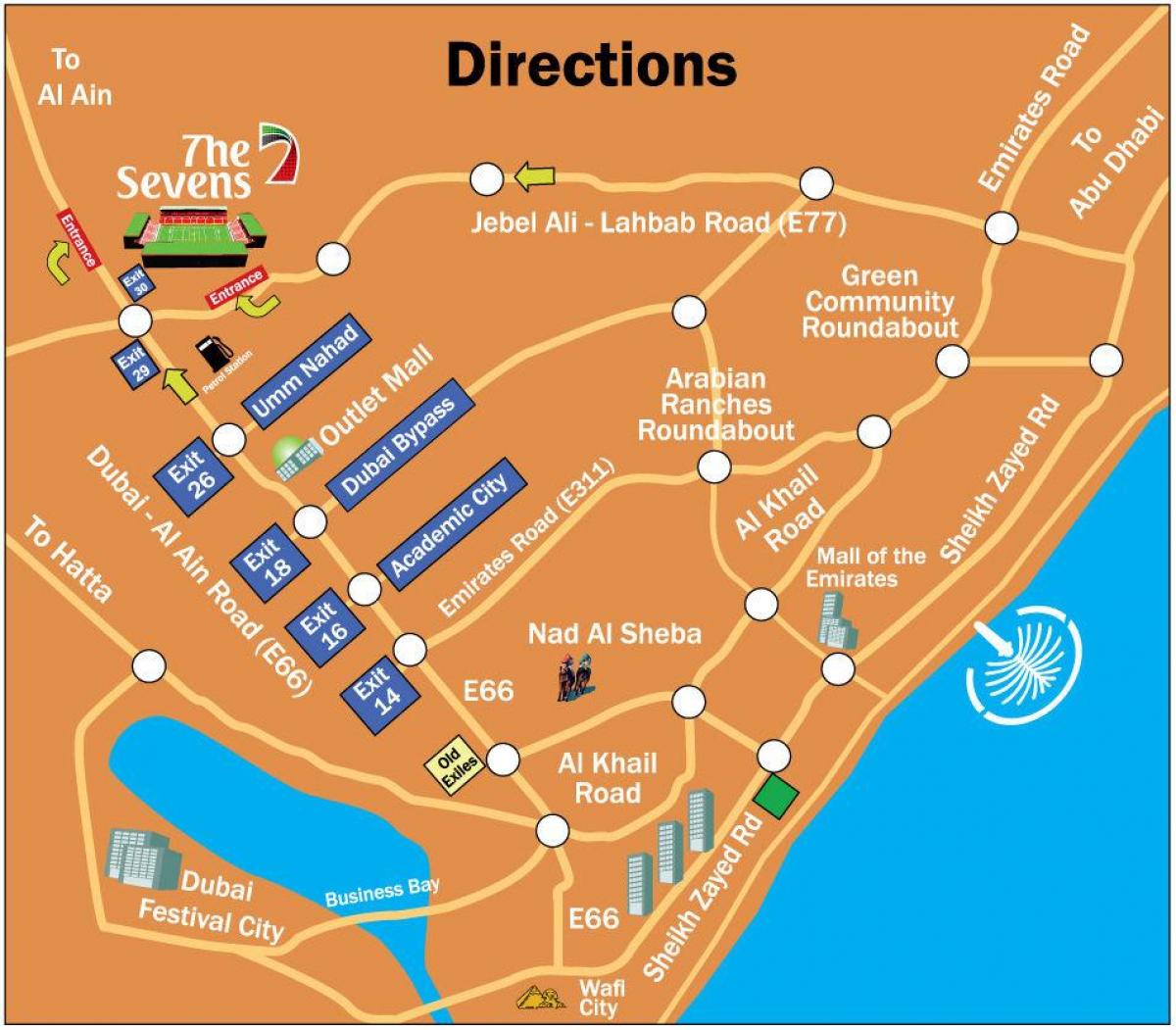 рагби Седум Дубаи локација на мапата