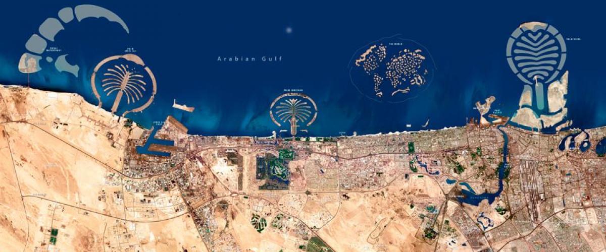 сателитска мапа на Дубаи
