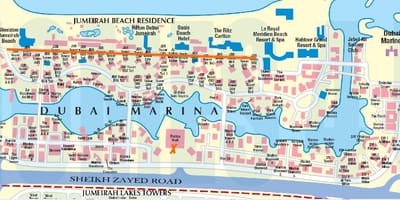 JBR мапата Дубаи
