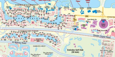 Карта на Jumeirah плажа во Дубаи