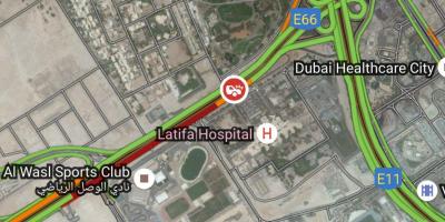 Latifa болница Дубаи локација на мапата