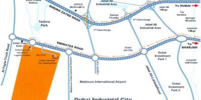 Карта на Дубаи индустриски град